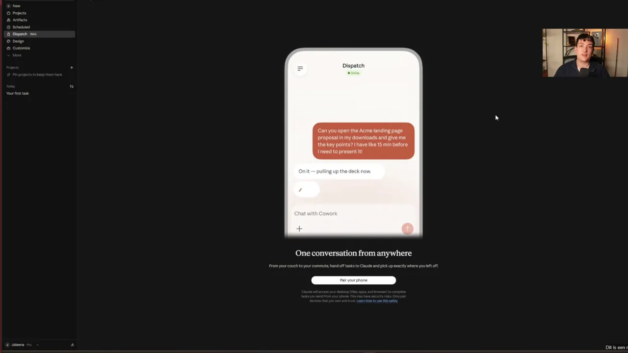 Uit les 1: de Claude-app, waarin Claude straks alles voor je doet
